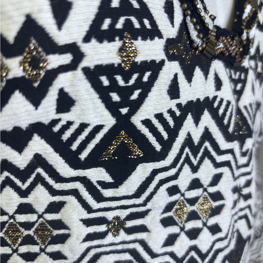 Twelfth‎ Street Black, White and Metallic Geometric Tunic Dress - Picture 6 of 9